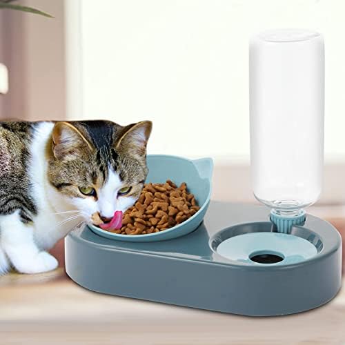 Cat Bowl, Feeding & Watering Supplies For Cats, Cat Food Bowls With 0-15°Adjustable Tilted, Gravity Water ,Pet Food Bowl For Cats And Small Dogs, blue