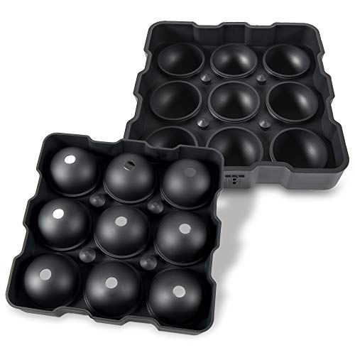 Premium Quality Ice/Cake Ball Maker, Best Whiskey Ice Mold, 9 Spherical Balls Ice