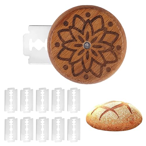 WUSANNA Bäckermesser Teigmesser Brotklinge Brot Einschneidemesser Brot Ritzmesser Bäckerklinge Brot Lame Cutter Rundbrotmesser, mit 10 Klingen, füR DIY-Brotteigmuster