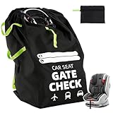 SKIKHN Transporttasche Kinderwagen, Kindersitz Tasche für Babyschale, Schutzhülle für Kinderwagen, Transporttasche Kindersitz Flugzeug mit Schultergurt, 600D Oxford-Gewebe, für Travel Essentials
