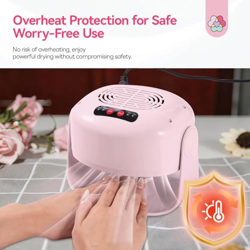 SAVILAND 600W Professional Nail Dryer: 2026 Faster Drying with Adjustable Hot & Cool Air Modes, Salon & Home Use for Gel, Acrylic, Dip and Regular Polish (Pink) - Thumbnail 3