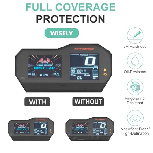 Image of Wisely Premium Screen Guard for TVS NTorq 125XT Scooter Instrument Display Cluster Digital Meter Protector Ntorq 125 XT BS6, Easy installation kit, HD Clear, Full Cover