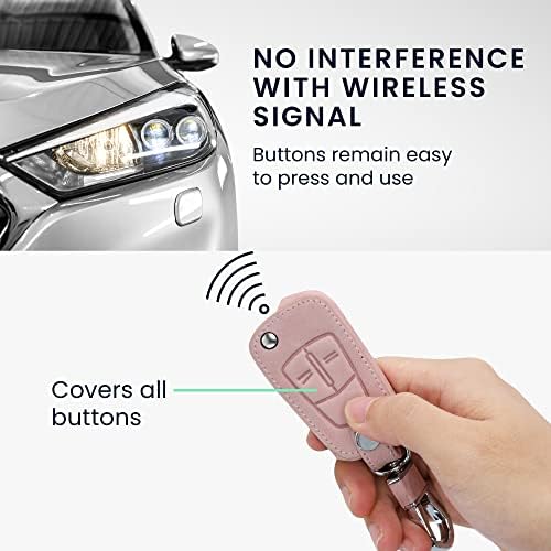 kwmobile Etui na kluczyki samochodowe kompatybilne z Opel Vauxhall, 2 przyciski, kluczyk składany, kluczyki samochodowe  sztuczna skóra, etui ochronne na klucze, Don't Touch My Key [Nie dotykaj mojego kluczyka], biały,