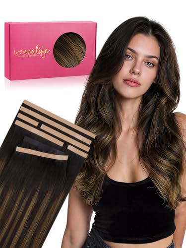 Image of WENNALIFE Multi-Piece Tape in Hair Extensions Human Hair, Tape in Weft