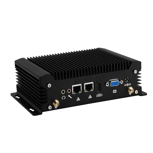 Glovary Mini PC Industriale Fanless, Core i3 8130U Box Computer, Rugged Win 11 Linux Home Server, Barebone NO RAM NO SSD, 4K HD, 2 x Gigabit LAN, 2 x COM, 8USB Port, WiFi, BT