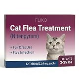 Cat Flea Treatment (Nitenpyram), Oral Flea Pills for Cats 2–25 lbs, Helps Relieve Itching & Scratching, 12 Doses