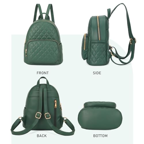 Image of Quilted Small Backpack for Women PU Leather Casual Handbag Daypack Purse | Stylish Quilted Design, water-resistant premium PU leather, matches all daily outfits, lightweight for everyday carry