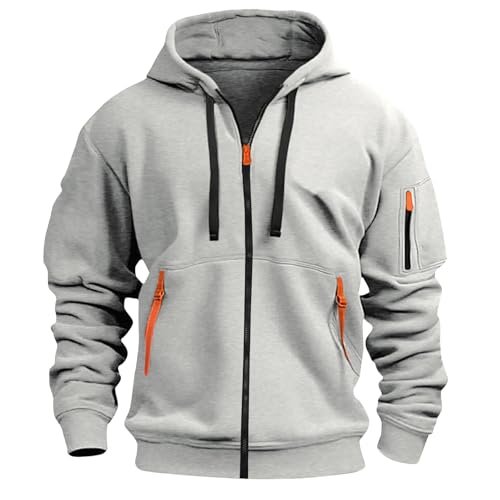 Sweat à capuche zippé en polaire homme contre le froid veste thermique