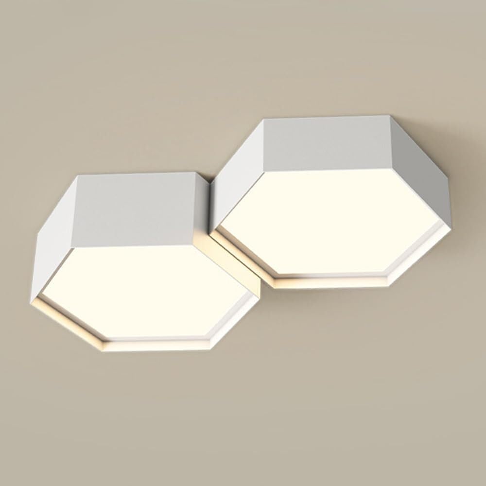 Geometric Ceiling Light Dimmable Modern LED Ceiling Light with Remote Control, Acrylic Ceiling Lighting Fixture for Living Room Dining Room Kitchen Office Lamps (6000k)