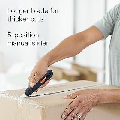Slice 10550 5 Position Manual Locking Blade Safe Ceramic Blade Utility Knife (1 Pack), Orange
