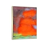 RYLJCZ Pinturas abstractas famosas.Pósters y láminas de Emil Nolde (Sky and Red Clouds). Reproducción en lienzo. Cuadro decorativo para salón.(40x56cm(15.8x22.0in)/Marcos de champán)