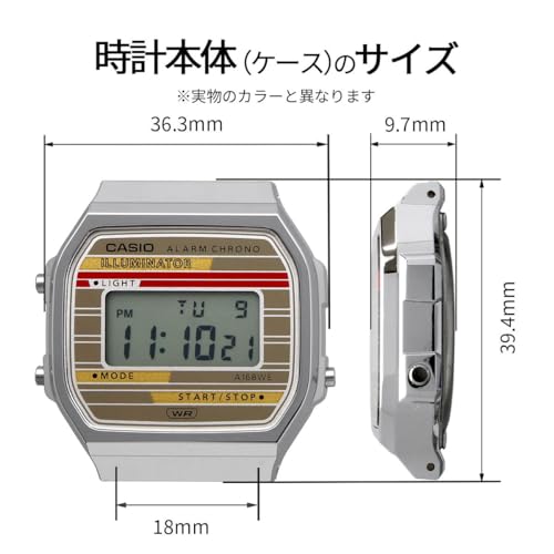 [カシオ] CASIO デジタル 腕時計 ヴィンテージシリーズ A168WA-3AY メンズ レディース キッズ シルバー×ブルーグリーン 海外モデル [並行輸入品] 商品画像8