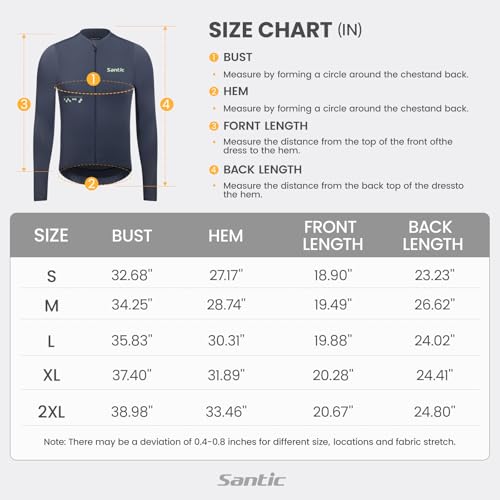 Santic Camisa de ciclismo masculina de manga comprida Pro Bicycle Bike com zíper completo FPS 50+ MT