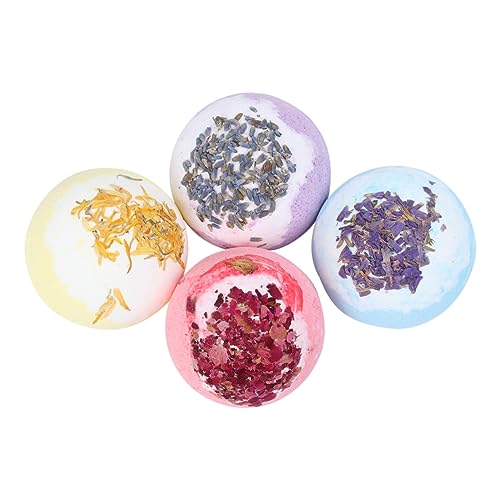 MUSISALY Bubble Making Bathing Balls 4 Pack Mineral Salt Balls for Boys and Girls Bath