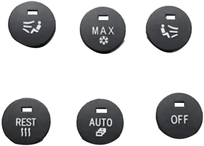 Replacement parts 1Set/6Pcs Central Air AC Panel Switch Button For BM 5 6 Series E60 E61 E63 E64 61319250196 OFF MAX REST AUTO Knob Cover Parts