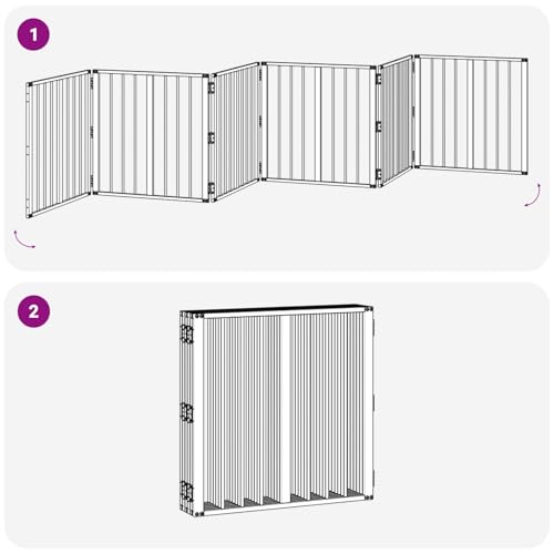 vidaXL Hundegitter 6 Stück Schwarz 60 x 60 cm Verzinkter Stahl Verstellbarer Hundeplatz Indoor Pen Wohnzaun Modulares Haustier Sichere Barriere für Spielplatz-4