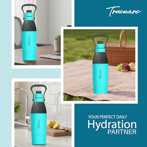 Image of Trueware Aqua Thirst PU Insulated Plastic Water Bottle 1275 ML | BPA Free, Leak-Proof Water bottle Ideal for Office, School, Gym, Sports, Travel and Daily use