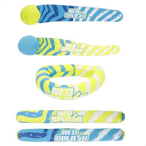 COLORBABY Aqua World Set de 3 Juegos acuáticos de Buceo, Incluye Anillas, Palos sumergibles y Discos flotantes, Diseño Colorido, Materiales Resistentes, para Piscinas y Aprendizaje acuático (54301)