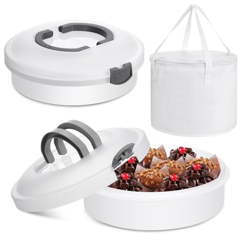 Vesici Set of 3 12 Round Pie Holder Insulated Thermal Casserole Carriers for Hot or Cold Food 2 Pcs Plastic Cake Container with Lid Handle Portable Cake Carriers for Transport Cupcake Pie Pastry Vesici Set of 3 12 Round Pie Holder Insulated Thermal Casserole Carriers for Hot or Cold Food 2 Pcs Plastic Cake Container with Lid Handle Portable Cake Carriers for Transport Cupcake Pie Pastry