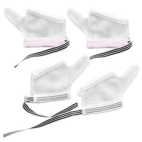 HANABASS 2pairs Eat Glove Cover Newborn Biting Glove Thumb Guard for Boys and Girls Boy Girl Finger Protector Mesh Design Comfortable for Bedtime Tv