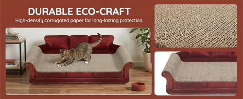 Rascador para gatos en forma de sofá rojo 2 en 1 miniatura 5