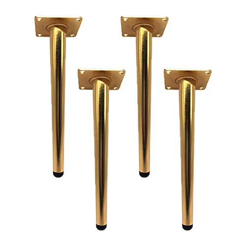 XBSXP 4 Golden Edelstahl Gerade Rohr Metallbeine Möbel, Möbelfüße...