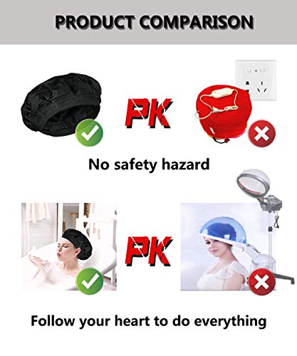 Cordless Deep Conditioning Heat Cap, Yebeauty Thermal Conditioning Heat Cap for Hair Styling and Treatment, Heated Hair Steamer Gel Cap for Deep Penetrating Hair and Hair Nursing Care - Black - Thumbnail 5