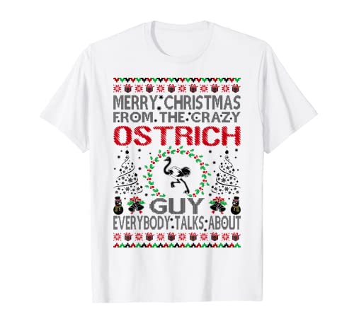 Hombre Feliz Navidad de avestruz loco regalo Camiseta