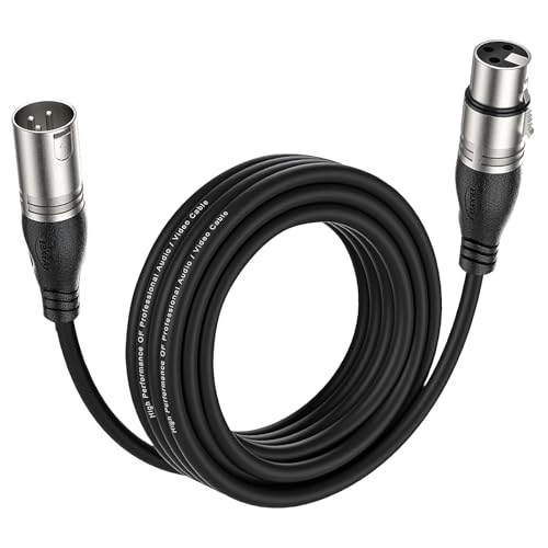 EBXYA XLR Micrófono 5 m Premium 3 Pines Balanceado Macho a Hembra DMX Patch Cable