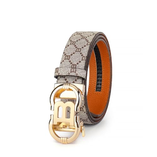 Men's Ratchet Belt Gold/Black/Sliver Automatic Buckle Business Casual-Designer Belts Gift for Men-Letter B