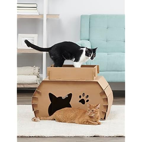 Carlson Cat Camper with Scratching Pad, Includes One Cat Door, Three Paw Windows, and One Cat Scratching Pad Cover