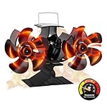 Ventilateur à Double Brûleur à Bûches - 10 Lames Silencieux Pour Poêle à Bois et Cheminée - Efficacité Accrue