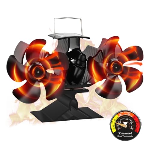 Xmasneed Dual Wood Stove Fan, Silent Operation Log burner Fan for Wood/Log Burners - Increased...