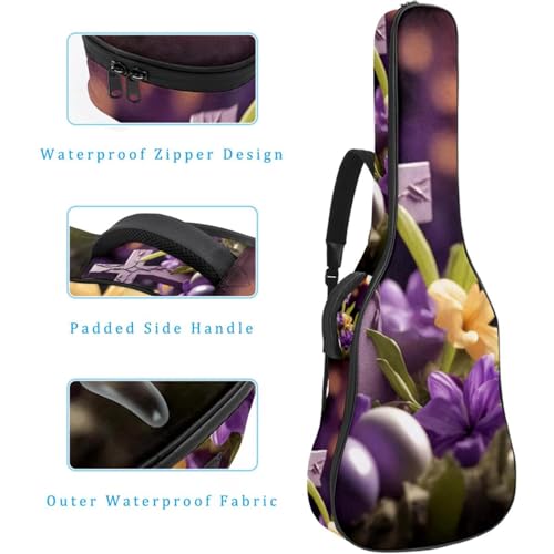 Housse guitare acoustique 41 pouces imperméable violette