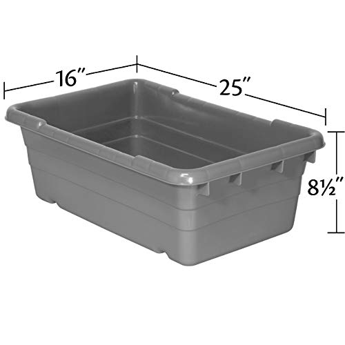 Buckhorn Jl2516096801000 Jumbo Lug Plastic Nest And Cross Stack Akro-Tub Tote, (25-Inch X 16-Inch X 9-Inch), Gray #TOP2