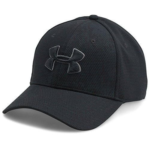 Under Armour Men's Printed Blitzing Stretch Fit Hat, Black (005)/Black, Large/X-Large