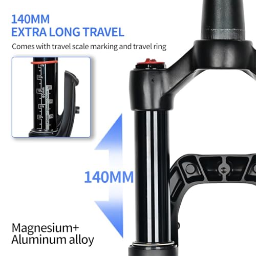 Fourche à suspension pour VTT à air avec pivot conique 140mm - 7