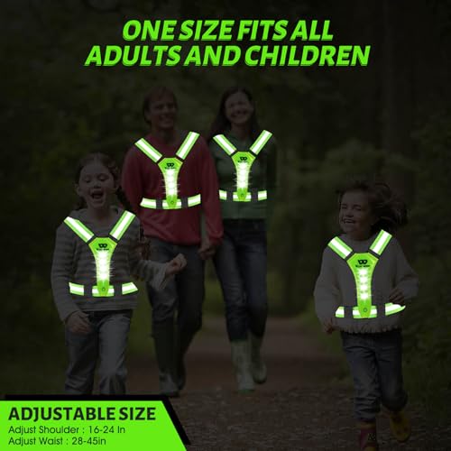 West Biking Warnweste Fahrrad Led Reflektorband Laufweste, USB aufladbar Leuchtband Joggen Reflektierende weste Leuchtweste, Elastische Einstellbar Lauflicht Erwachsene Kinder Hund Wandern