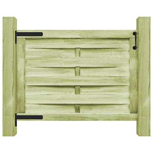 vidaXL Garden Gate FSC Impregnated Pinewood 100x75cm Green Patio Entrance Door