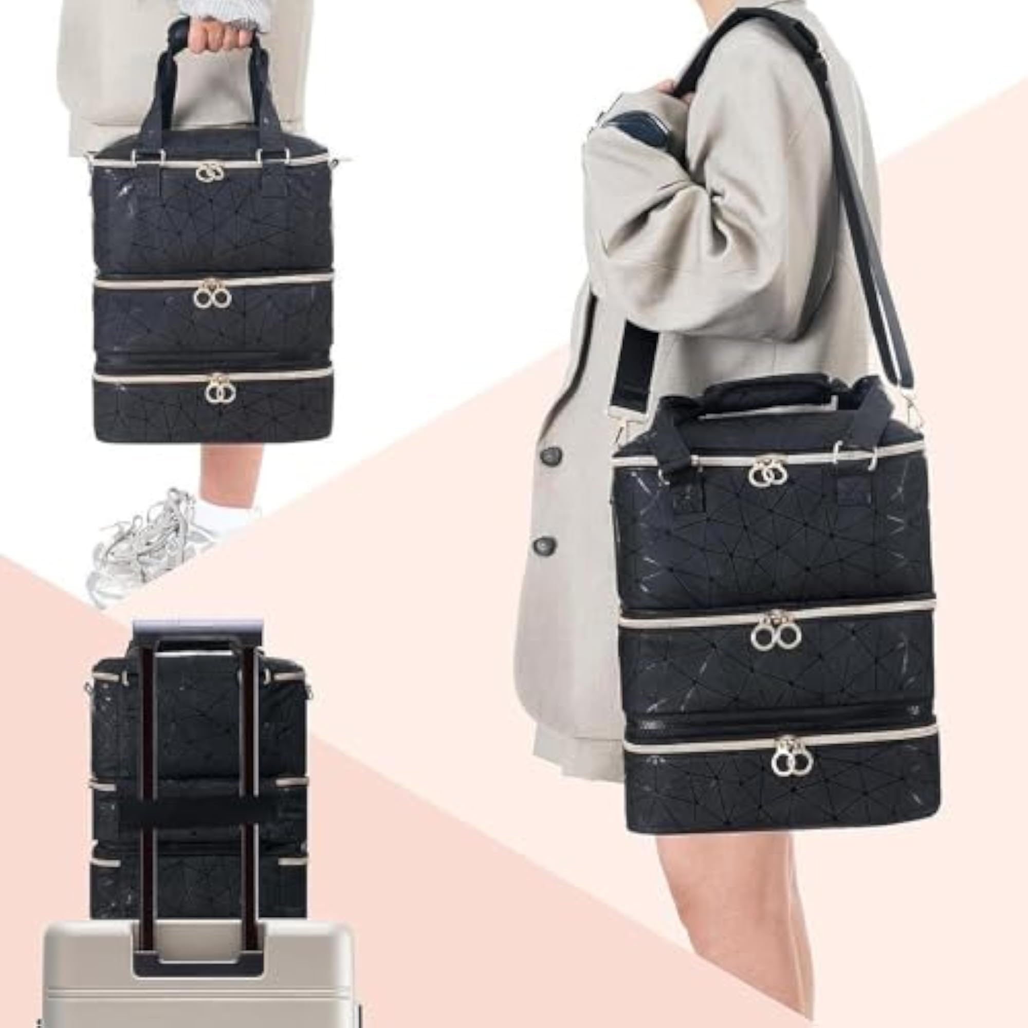 Nail Polish Organizer Bag, PU Leather Storage