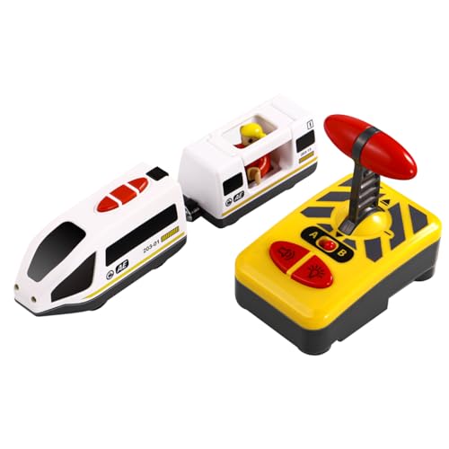 TOYANDONA Electric Remote Control Train Educational Toy for Kids,Compatible with Wooden Train Track ,No Battery