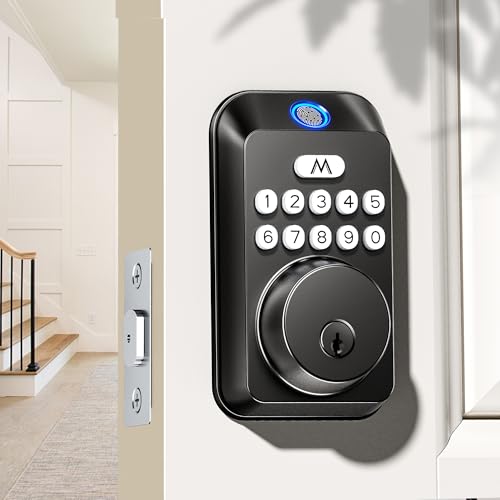 Fingerprint Door Lock - Keyless Entry Door Lock, Electronic Keypad Deadbolt, Smart Locks for Front Door - Auto Locking, Biometric,One-time Codes,Easy to Install (Black) by zafano - Used condition - US$49.49