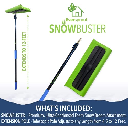 Eversprout Never-Scratch Snowbuster 5-To-12 Foot (Up To 18 Ft Standing Reach) | Pre-Assembled Extendable Roof Rake For Snow Removal thumb #5