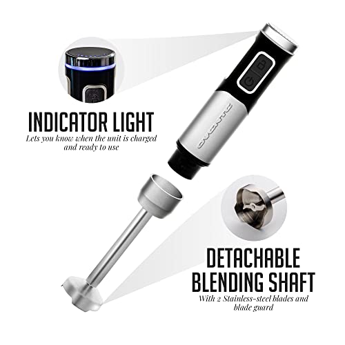 image for OVENTE Cordless Immersion Hand Blender, Rechargeable Handheld Portable