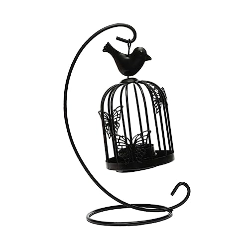 Cabilock Birdcage Candle Holder Black Decor Black Candle Holder Candlestick Black Trim Black Chandelier Black Sconces Candle Lanterns Bird Cage Decor Retro Decor Bracket European Style