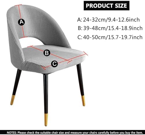 Curved Back Dining Chair Slipcovers - Stretchable Washable Covers for Armless Accent Chairs, Set of 2/4/6, Hollow Back Design, Perfect for Dining Room Decor