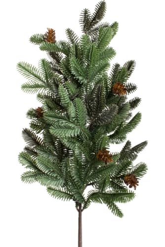 Botanic-Haus künstlicher Tannenzweig (Nordmanntannen) dicht im Spritzgussverfahren hergestellt mit kleinen Zapfen