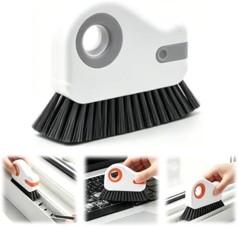 2-in-1 Groove Cleaning Brush with Hidden Scraper, Hard Bristle Cr...