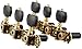 Mr.Power Guitar Tuners Machine Heads 3+3 Set Tuning Keys String Pegs for Classical Guitar (Short Black, Black Button)