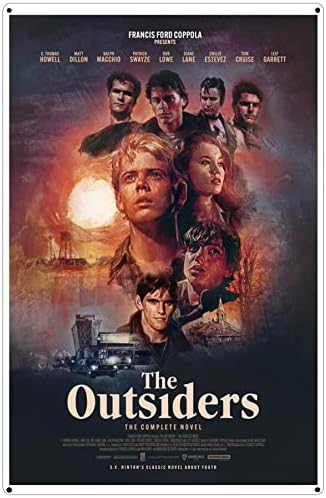 HZYXH The Outsiders Movie Poster Home Theater Decor Metal Tin Sign Wall Art by Masterpiece Collection 8x12 Inch